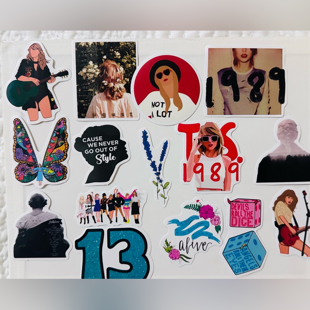 4$25 Taylor Swift Inspired Waterproof Stickers
